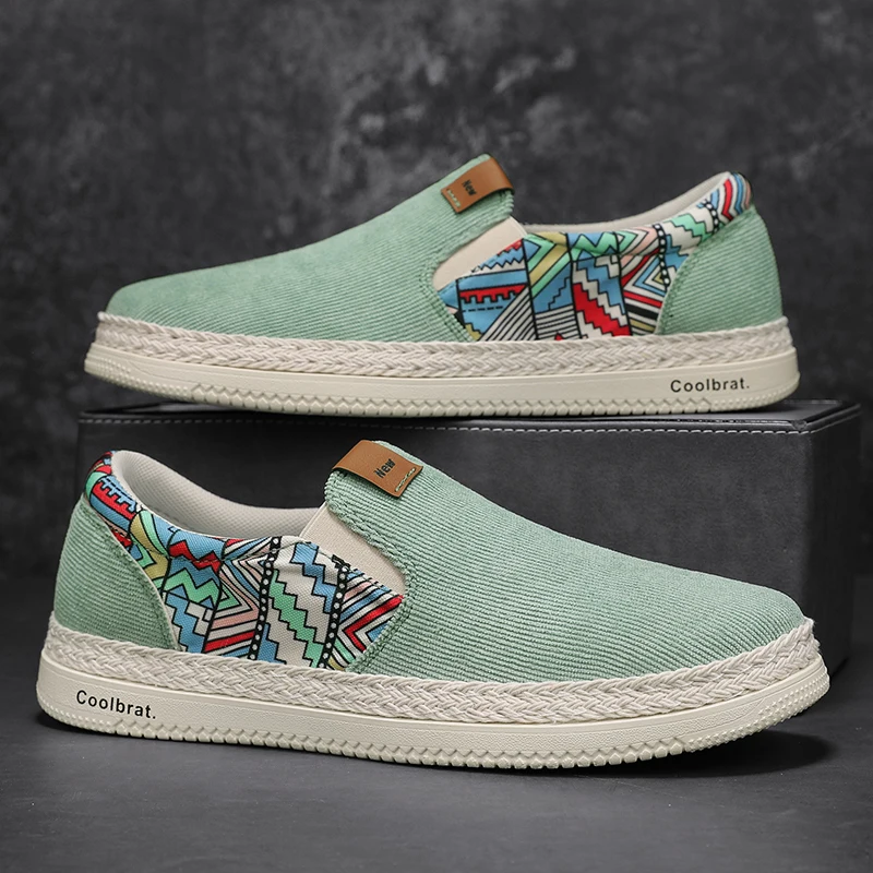 Flat Canvas Shoes For Men Fisherman Linen Cloth Loafers Summer Men\'s Sneakers New Style Shoes Sneakers Male Casual Shoes Man