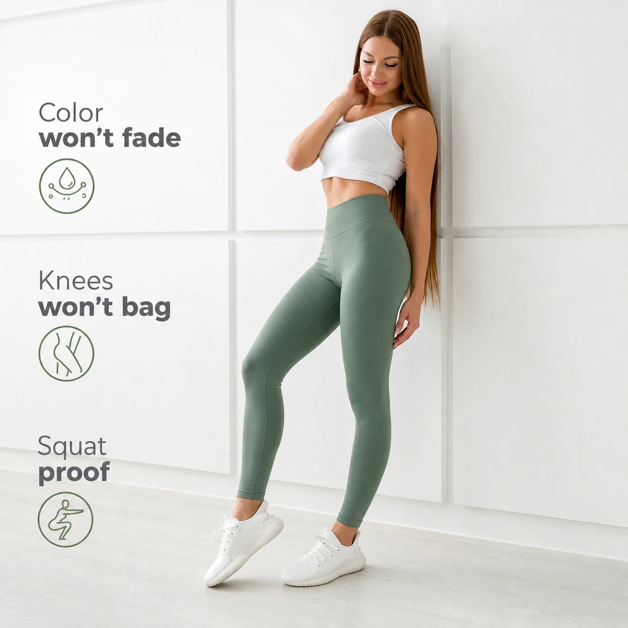 Women's High Waist Yoga Pants - Tummy Control, Soft Compression, Opaque & Squat-Proof for Gym & Daily Wear