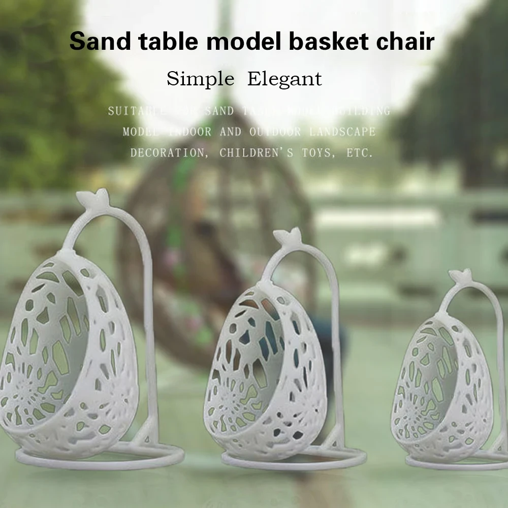 

Dollhouse Miniature Furniture Swing Chair Hammock Model Hanging Chair Toys DIY Hollow Out Resin Craft Garden Outdoor Decor 1PCS