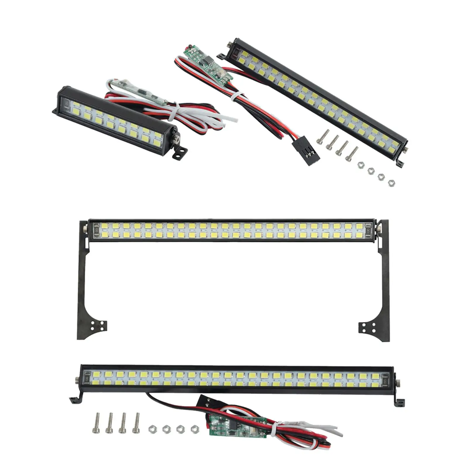 Super Bright Double-Row LED Light Bar Roof Lamp for SCX10 D90 1/10 RC Crawler Car Parts