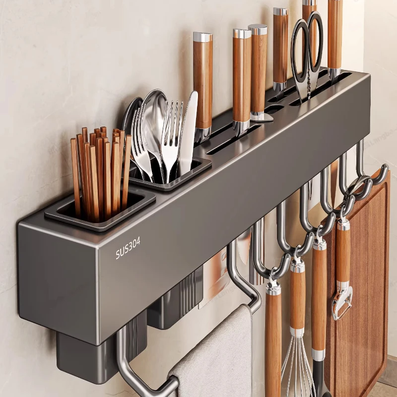 

Многофункциональная подставка для ножей и палочек для еды, интегрированный органайзер для кухонных принадлежностей, держатель для ножей XY40DJ