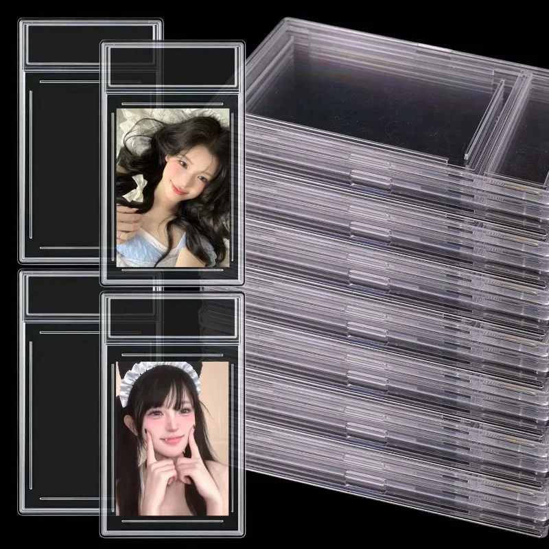 Acrylic Transparent Graded Card Case Game Anime Sports Trading Card Sleeve Display Case Kpop Idol Label Photo Protective Sleeves