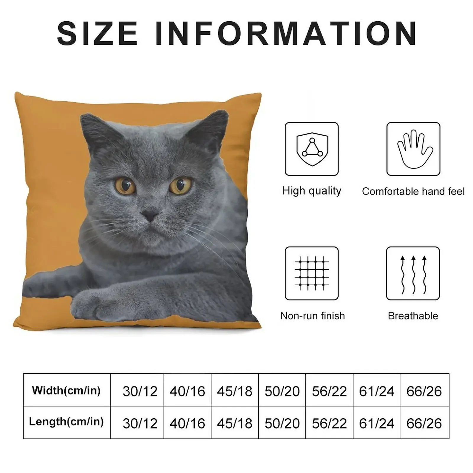 British Blue Shorthair Cat Face Portrait Profile Throw Pillow Luxury Living Room Decorative Cushions sleeping pillows pillow