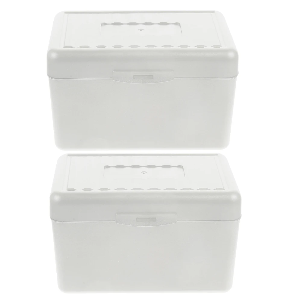 2pcs Notepad Box Business Holder Large Capacity Desktop Organizer For Office Index Card Storage Case Portable Card Box