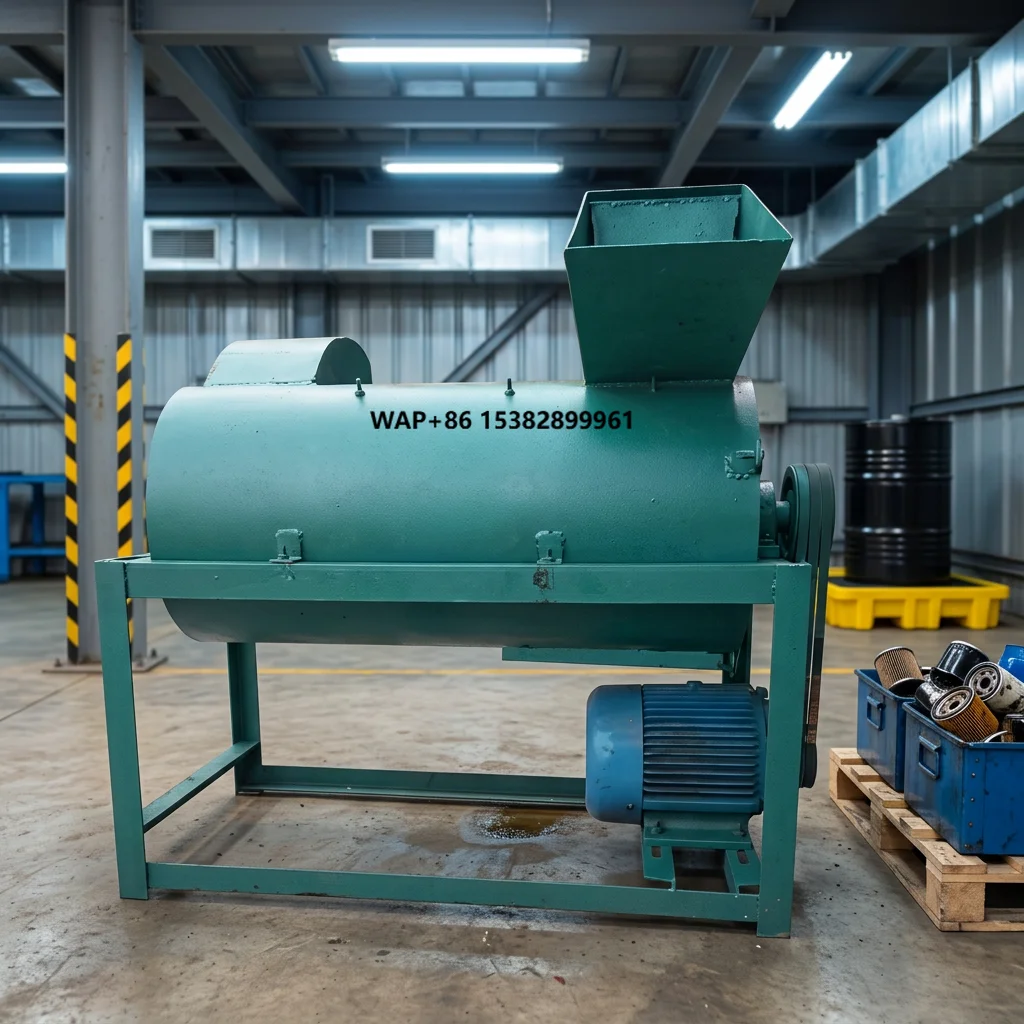 Automobiles Car Vehicle Waste  Oil Filter Cutting Crushing Recycling Dismantling Machine with Motor 3kW Automatic