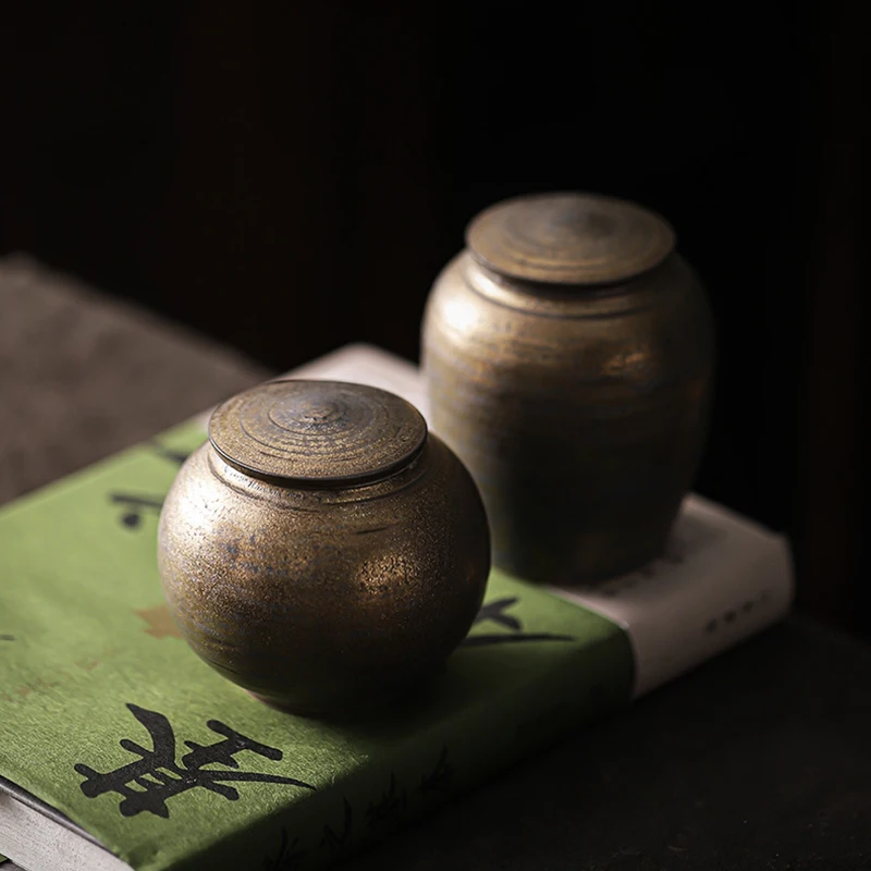 European Style Ceramic Tea Canister Vintage Candy Jar Home Coffee Bean Nut Storage Bottle Portable Storage Box Home Decoration view 2