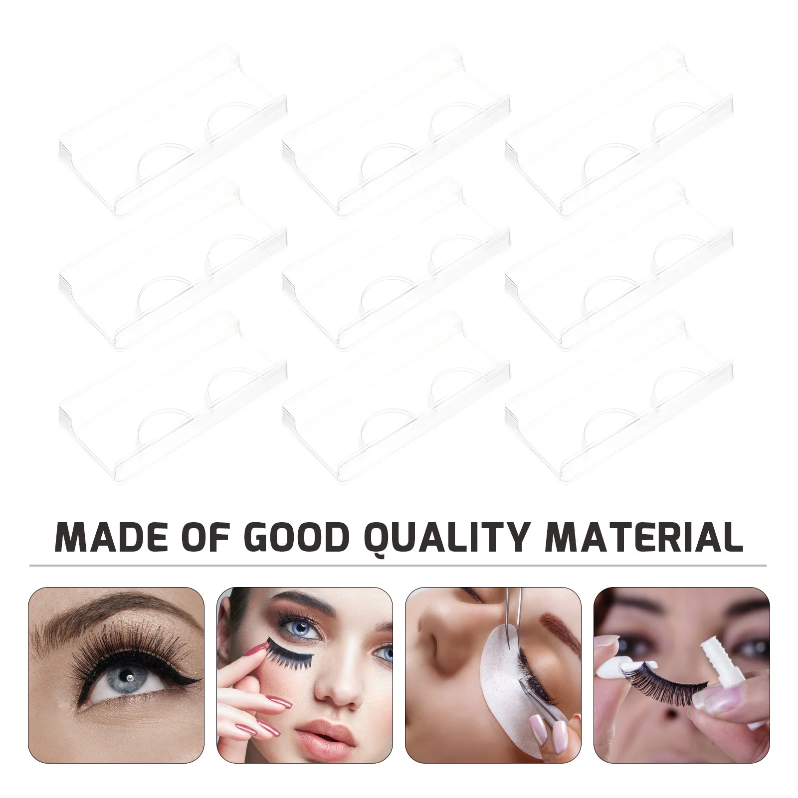 100Pcs Transparent Eyelash Storage Trays Economic False Lashes Organizer Holders Eyelash Storage Tray Fashion Lash Tray