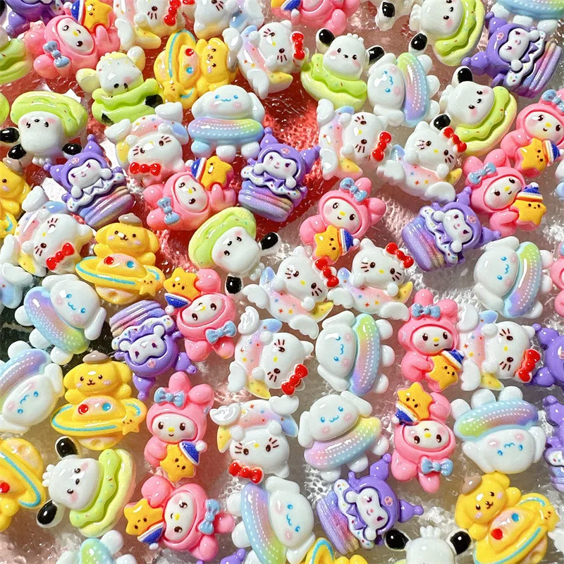 

10 шт. смешанные резиновые Подвески серии Sanrio аксессуары для рукоделия телефонная заколка для волос материал детская игрушка ювелирные аксессуары