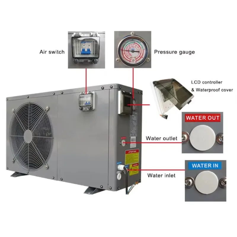 3-9Kw Domestic Bathroom Kitchen Small Air Source Heat Pump Water Heating Pump Split Water Tank Pompe A Chaleur For Home Use