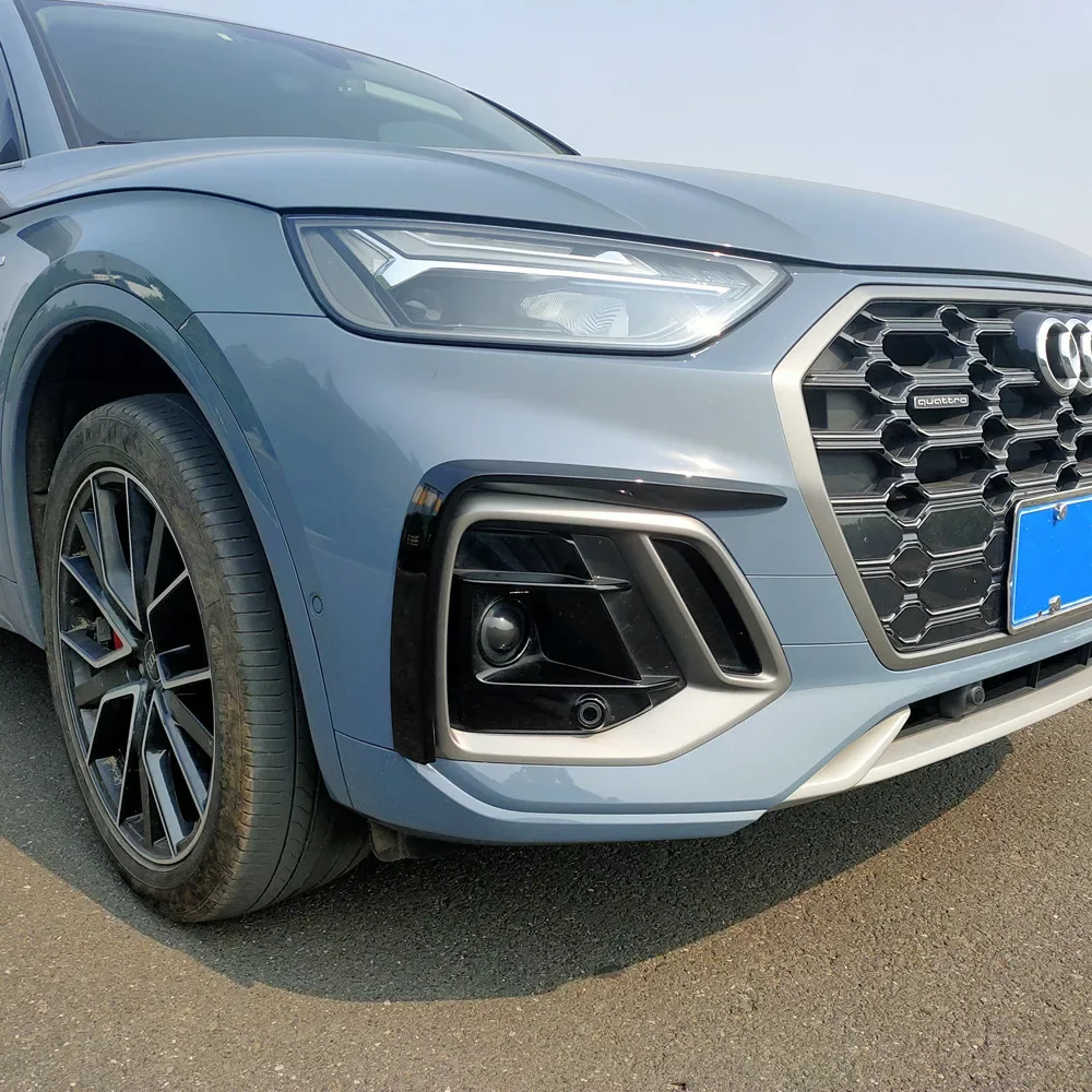 For AUDI Q5 SQ5 2020-2024 Sportback Car Front Bumper Splitter Canards Lip Spoiler Aero Kits Guard BodyKits Tuning Protector