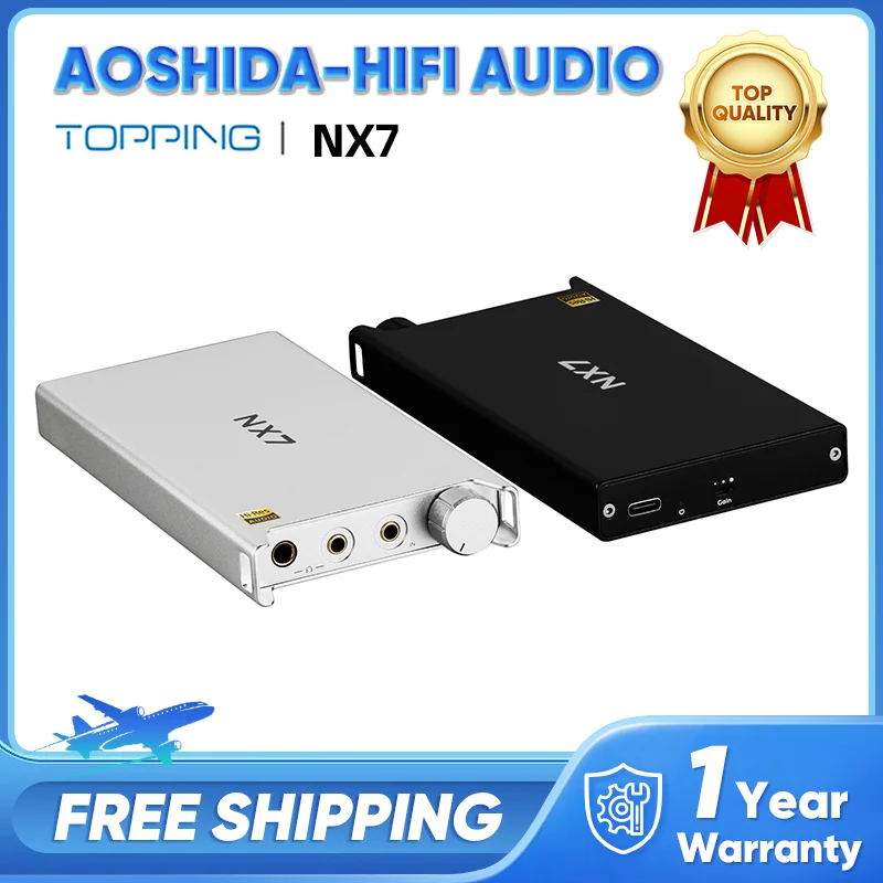 TOPPING NX7 Portable NFCA Headphone Amplifier 3.5MM 4.4MM 4000mAH Amplifier High Performance Headphone Amp 1400mW 135dB SNR