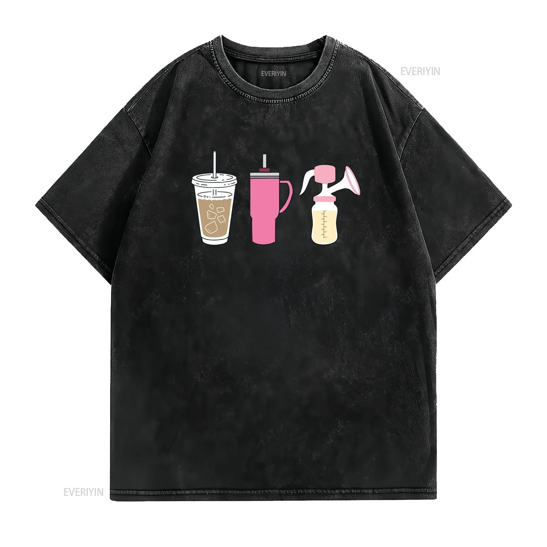 Pumping Mama Trio Breastfeeding Postpartum Nursing New Mom T Shirt  vintage Washed designer clothes Comfortable graphic