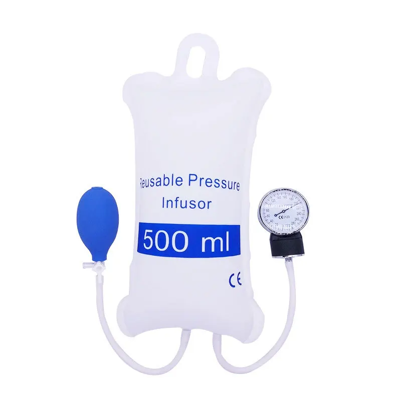 

1000ML/500ML Medical Infusion Pump Pressure Bag With Gauge And Hand Pump Ball Reusable Infusion Bag
