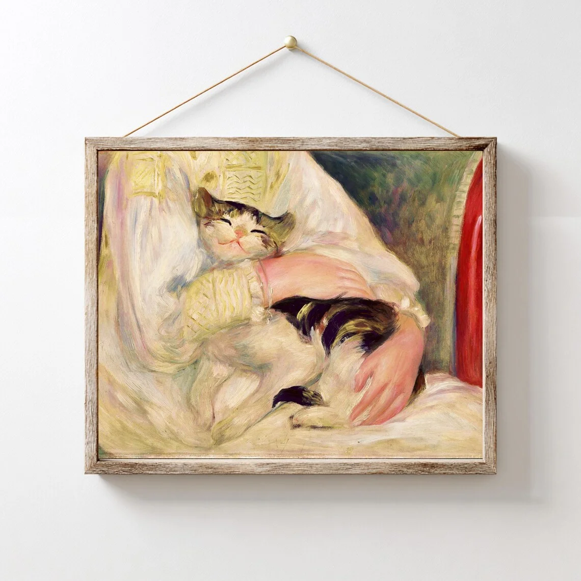 Vintage Cat Print, Renoir Cat Painting, Cat Printable Art, Antique Painting, Cat Wall Decor, Home Decor, Cat Wall Art,