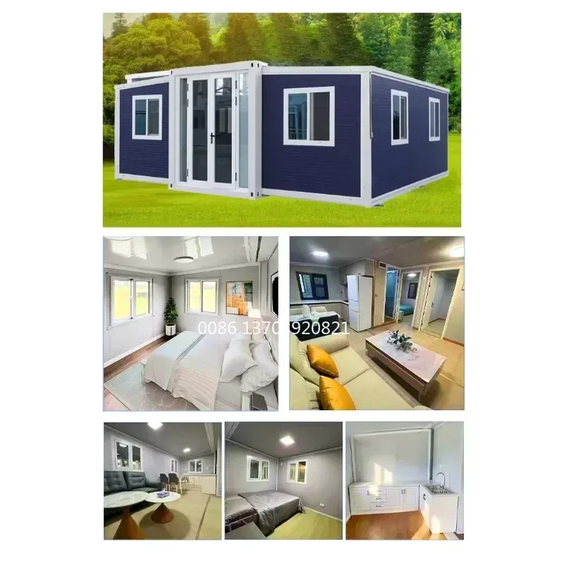 Luxury Proof 20ft 40ft Prefab Expandable Container House Steel Portable Prefabricated Villa 2 Bedroom with Bathroom