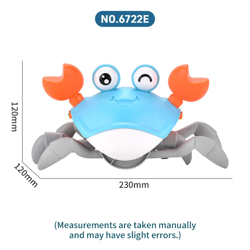 Motion-Activated Electric Crab Toy for Kids - Rechargeable, Light-Up, and Music-Playing Crawler, Engaging Interactive Play for A