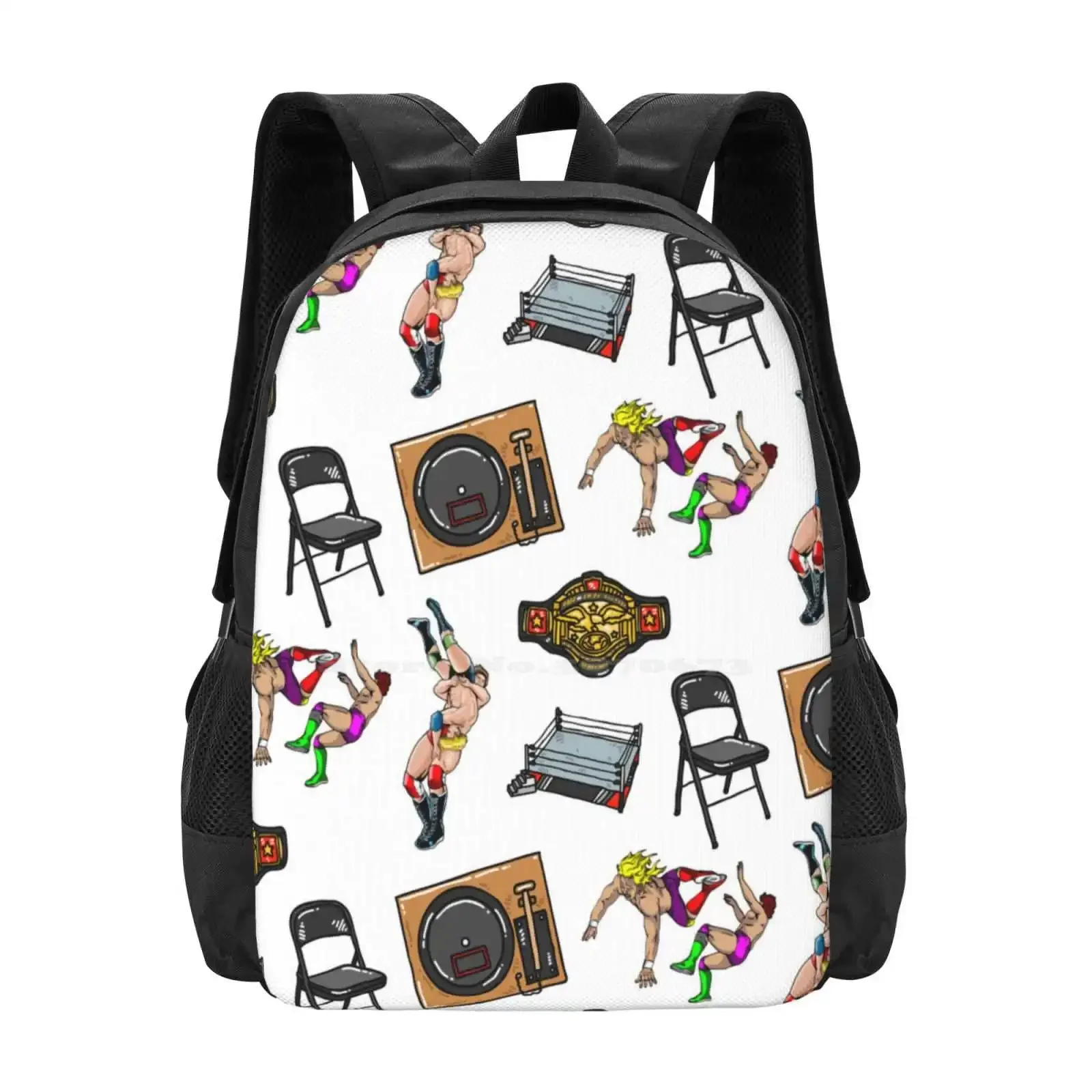 Pro Wrestling Sticker Pack / Pro Wrestling Pattern Hot Sale Schoolbag Backpack Fashion Bags Pro Wrestling Lucha Libre Catch