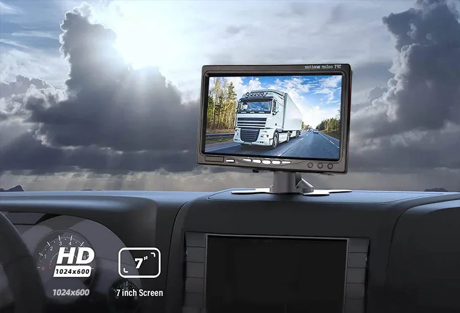 HD Einfach zu installierende Rückfahrkamera mit 7-Zoll-LCD-Farb-Rückfahrmonitor 12 V/24 V für Bus, LKW, Wohnmobil, Anhänger, Pickups, Wohnmobil, LKW – Detail 2