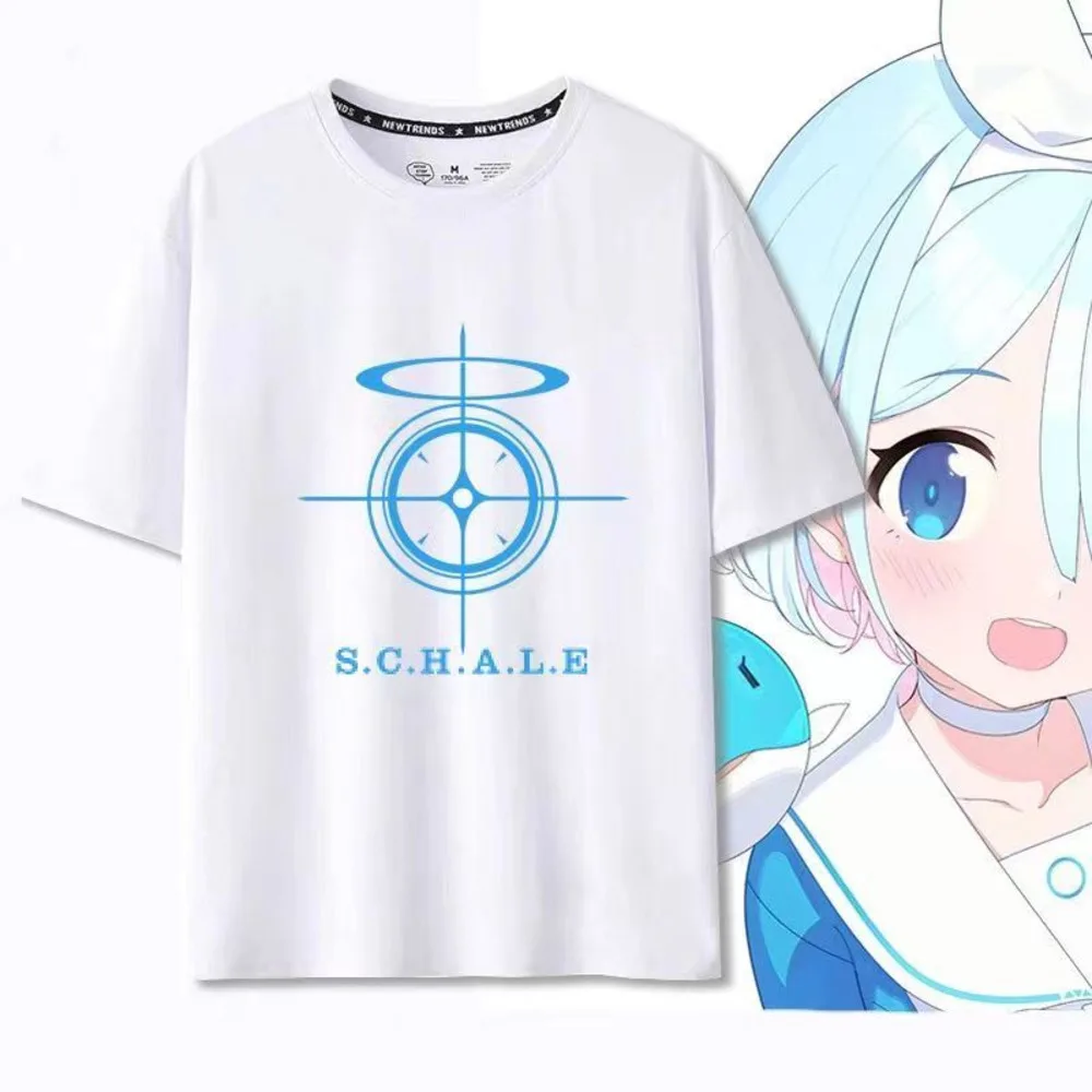 

2024 Summer New Simple Fashion Anime Blue Archive Schale Abydos Gehenna Round Neck Short Sleeve T-Shirt Casual Daily Tops