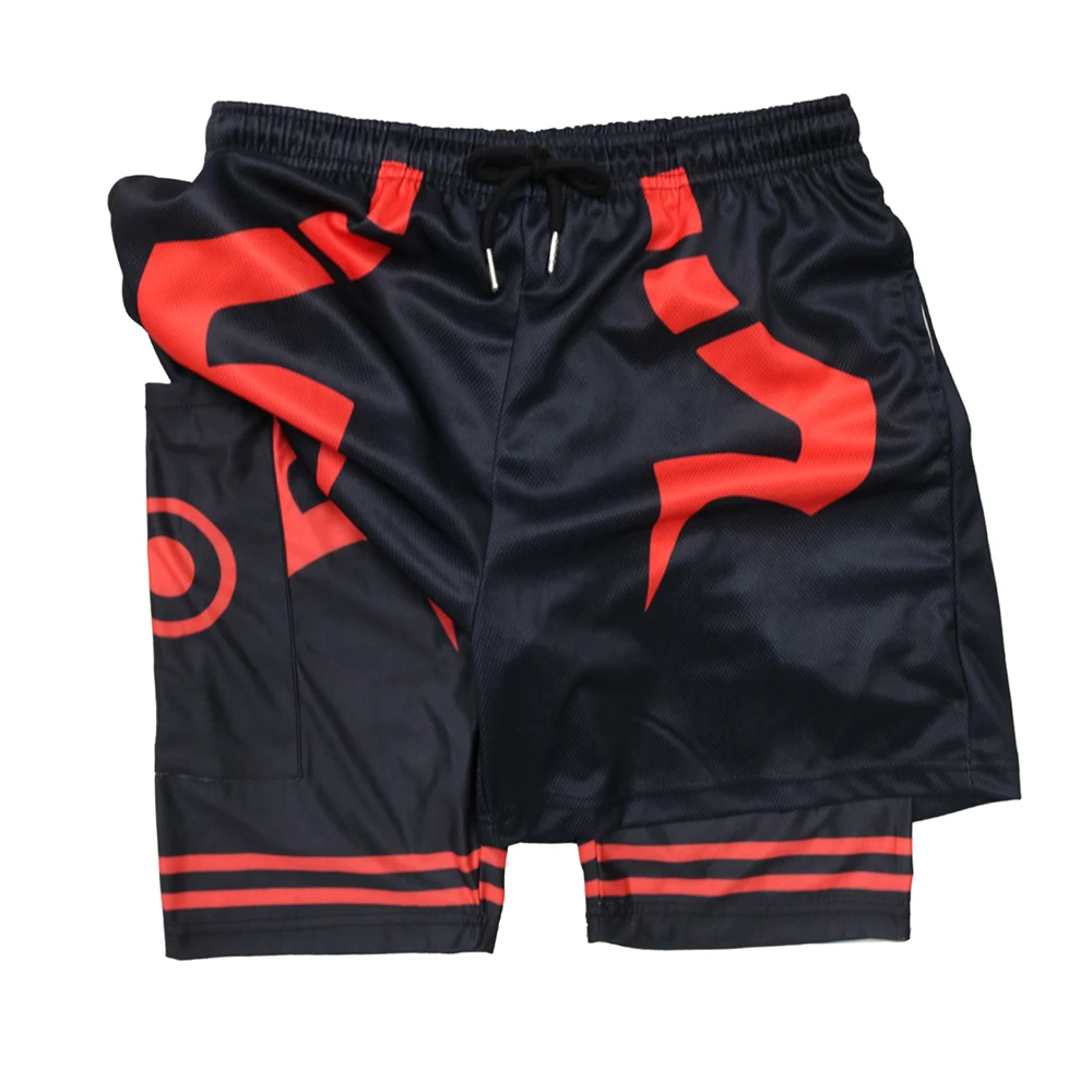 Anime Ryomen Sukuna Gym Shorts Printed 2 In1 Bilayer Side Pocket For Mobile Phone Quick-Drying Breathable Sports Jogging Pants