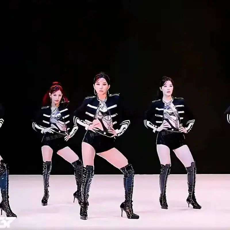 

Performance Korean Same Girl Group's Outfit 2024 New Black Songwriting Costume Adult Jazz Dance Costume Set