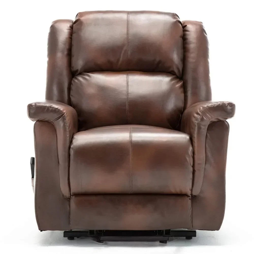 PU Leather Recliner Reinforced Frame Durable Build Space Saving Modern Design Reliable Performance Sturdy Construction