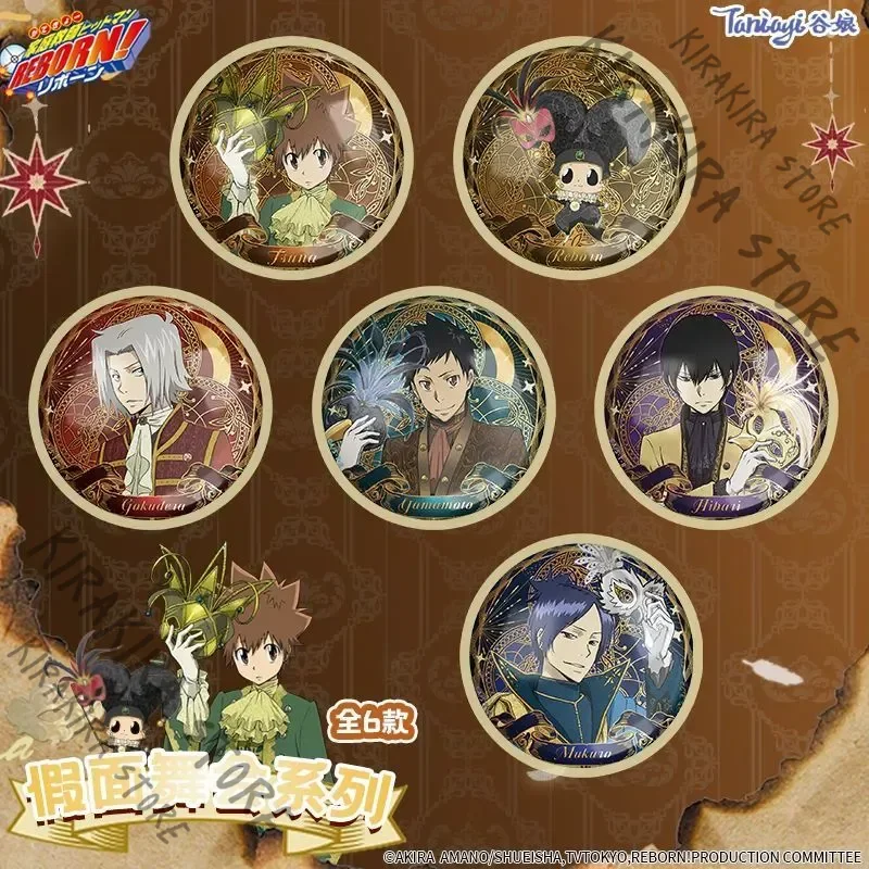 

HITMAN REBORN Genuine Tinplate Emblem Masquerade Dance Club series Breastpin Hibari Kyouya 65mm Badge Cosplay Brooch Ornaments