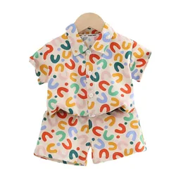 New Summer Baby Clothes Suit Children Outfits Boys Fashion Letter Shirt Shorts 2Pcs/Sets Toddler Casual Costume Kids Tracksuits