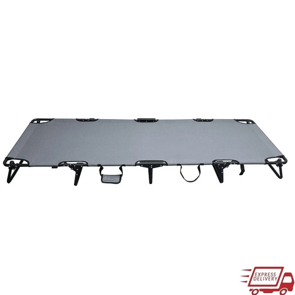 

Portable Camping Folding Cot Easy Setup Solid Sleep Surface Compact Lightweight Outdoor Adventures Low Profile Design 300lbs