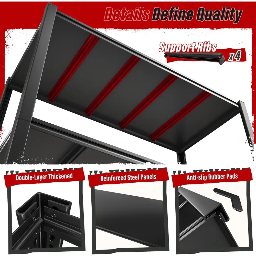 Adjustable Heavy Duty Metal Storage Shelves for Garage, Pantry, and Warehouse with 2500LBS Capacity