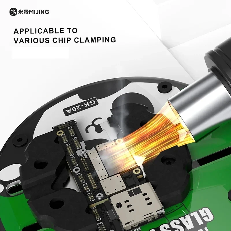 MIJING GK20 GK20A Toughened Insulated Glass Fixture Precision Glue Removal Mobile Phone Motherboard CHIP BGA PCB Repair Clamp