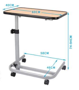 طاولة طعام طبية متحركة متعددة الوظائف مع عجلات ABS بجانب السرير رعاية المسنين للغداء لمرضى المستشفى #6