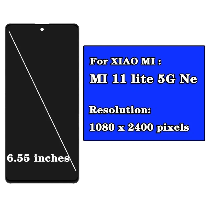 6.55\'\' Original NEW LCD For Xiaomi Mi 11 Lite 5G NE LCD 2109119DG, 2107119DC, 2109119 Display Touch Screen Digitizer Assembly