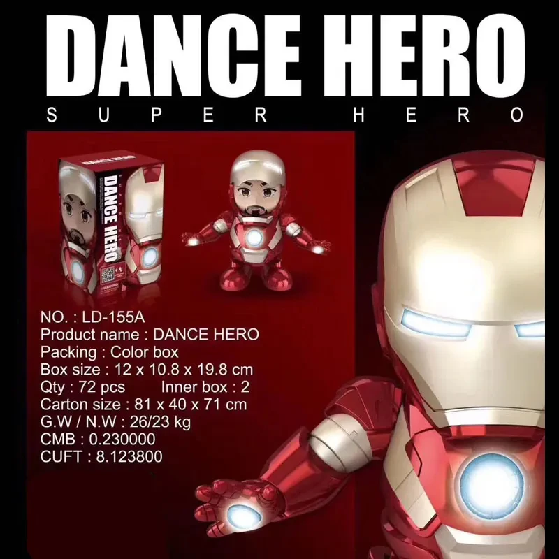 Q version Iron Man MK3 Tony Stark Model Action Figure dance toys Birthday gift for children