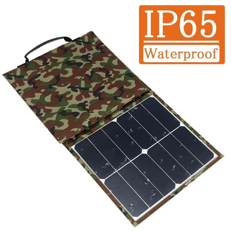 Imagem -03 - Painel Solar Dobrável com Kit de Carregador de Bateria Usb Banco de Potência Completo Smart Phone Portátil Dobrável Recarregável Camping 18v 5v 300w