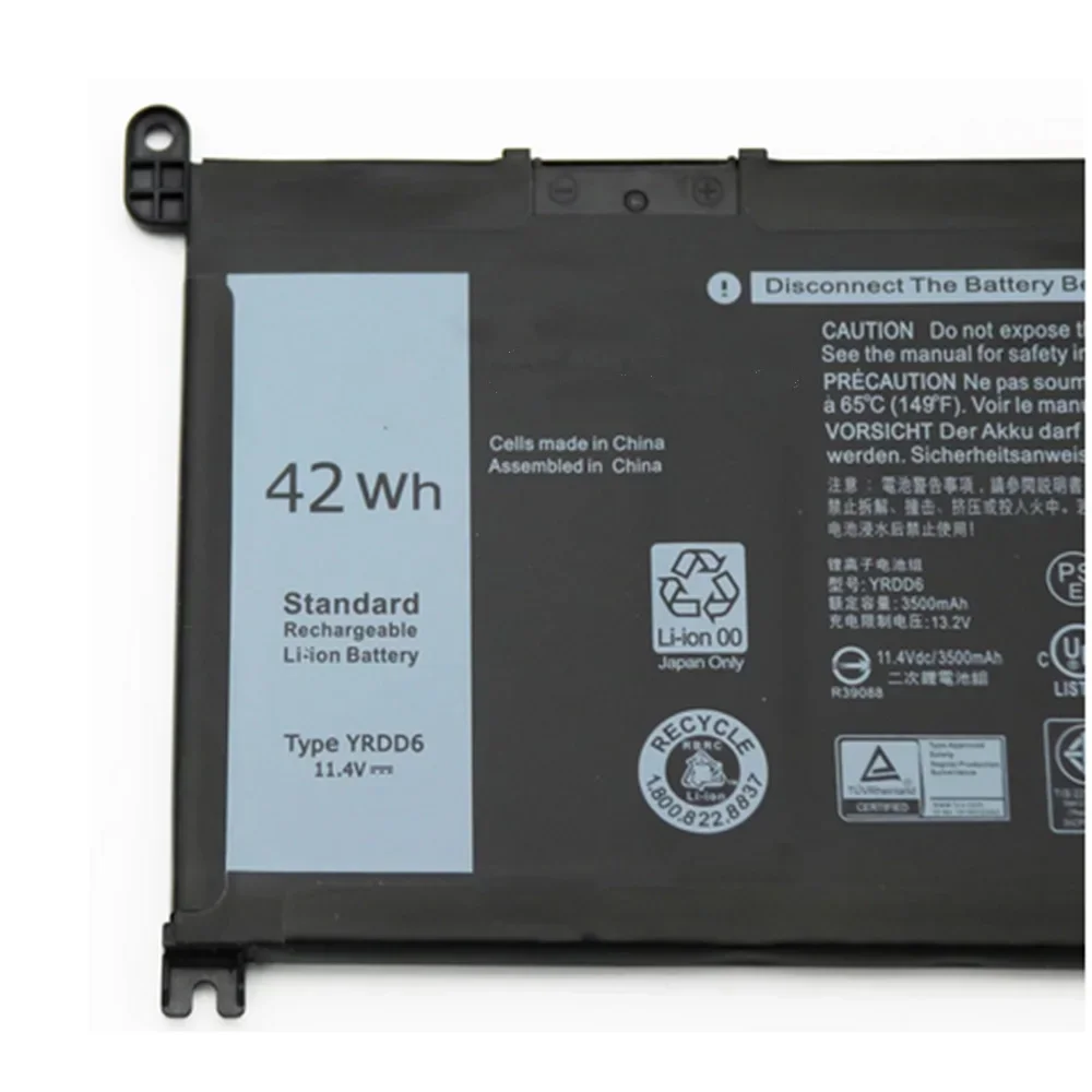 Imagem -04 - Bateria para Dell Dell Inspiron 5482 5480 5481 5485 5491 5591 5593 3583 3310 2-in 3493 3582 3593 3793 5584 5493 5585 Yrdd6-original