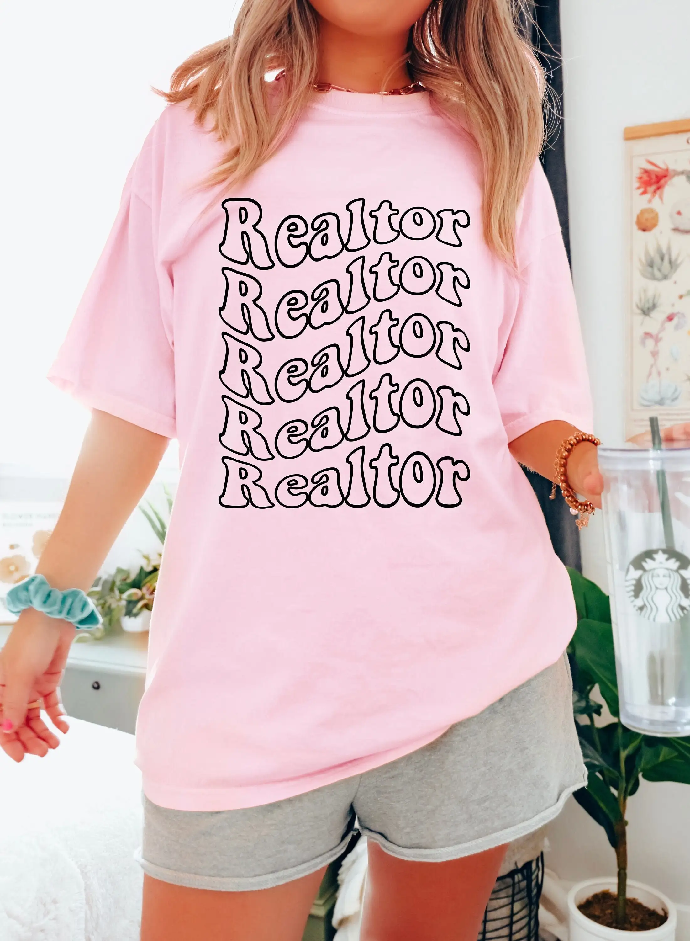 Comfort Colors Realtor Retro T Shirt For Women Real Estate Agent New Cute