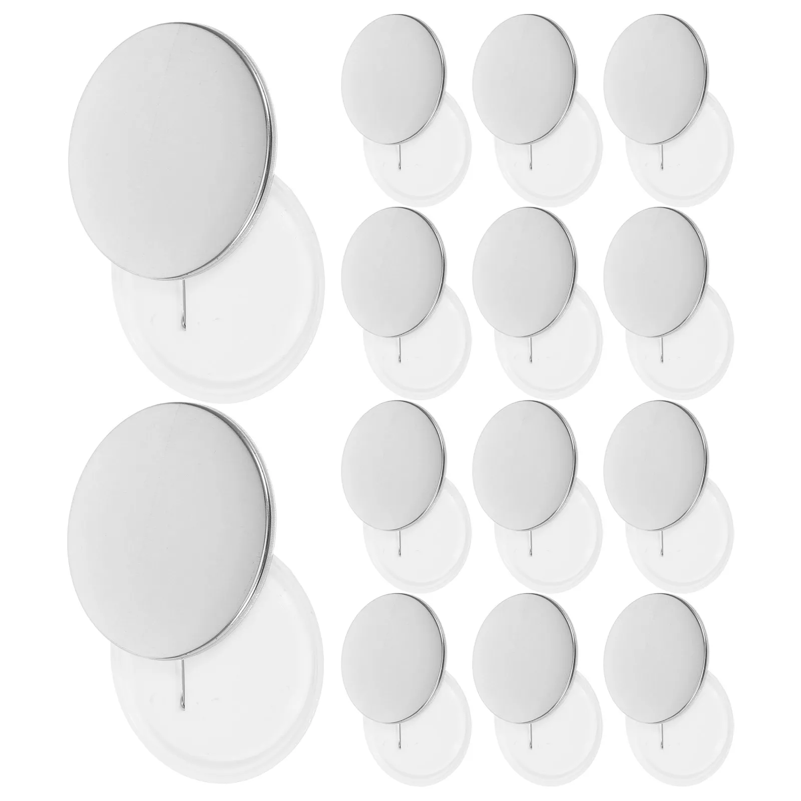 

200Sets Tinplate Badge Material Metal Button Pin Kit Blank Round Badge Making Supplies Durable Spring Pin Backs DIY Craft