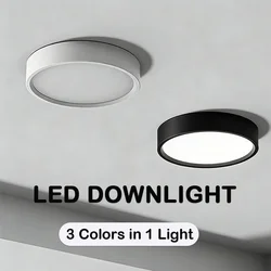 3 Color LED Ceiling Light Surface Mounted Ultra Thin Downlight Panel Lamp