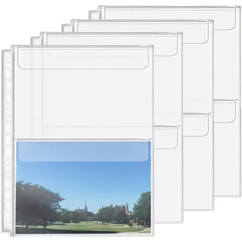 A4 1/2 Pockets Binder Folders Waterproof 4/26/30 Holes Divider For Personal Organiser Inserts Photocard Document Filing Bags