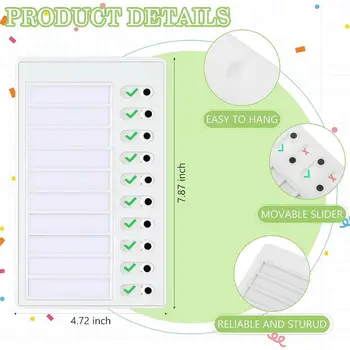 1 tableau des tâches ménagères pour enfants avec 5 cartes vierges, tableau de liste de contrôle en plastique avec liste de tâches détachable pour la planification des routines 10 best sales Planificateur de liste de tâches - №5