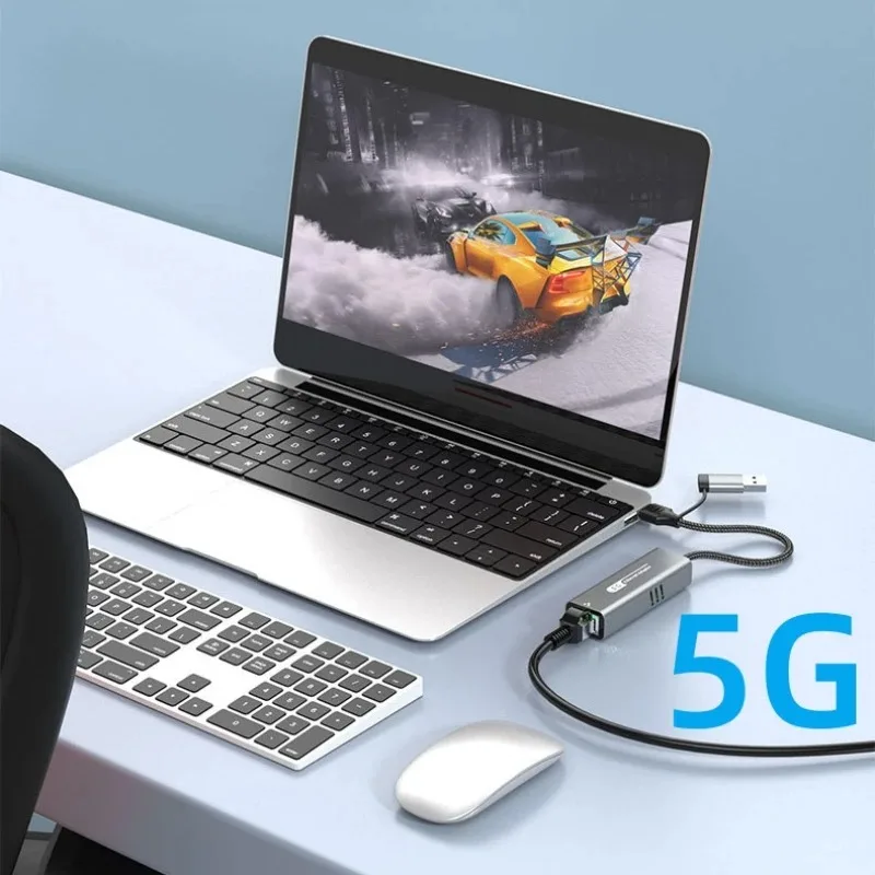 Adaptador ethernet usb 3.2 tipo c 5000mbps usb a para placa de rede rj45 para laptop macbook samsung ipad usb ethernet gigabit