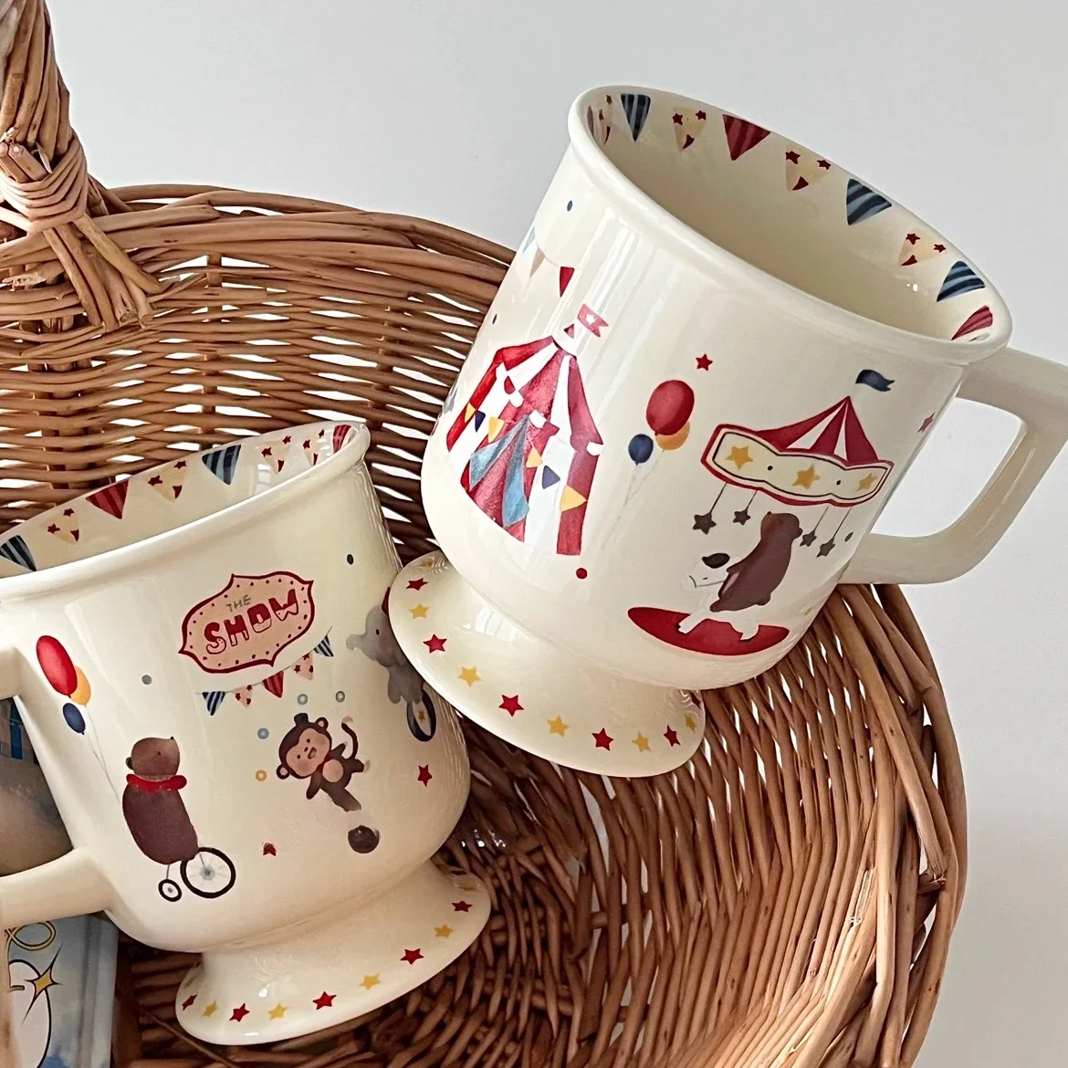 Mug Ceramic Cute Childlike Cartoon Animal Illustration Printing Dyeing DecorationCreative Desktop Decoration Storage WaterCoffee - Image 2