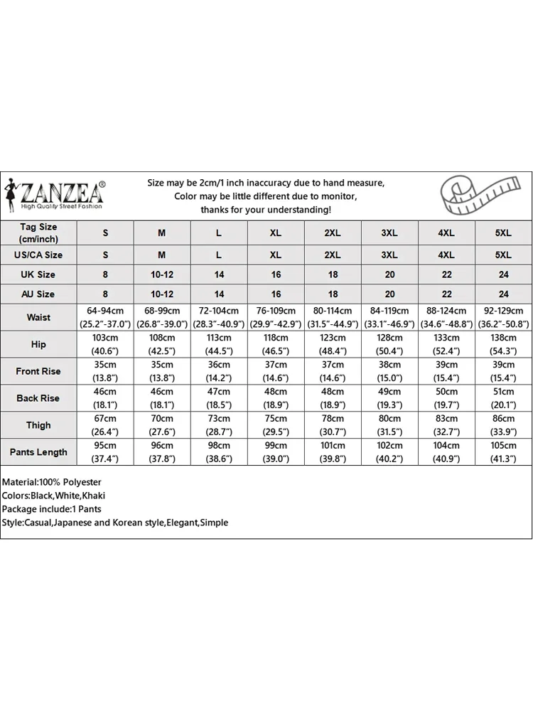 Moda calças compridas zanzea cintura elástica pantalons feminino 2025 outono babados casual sólido calças de perna larga streetwear calças de trabalho