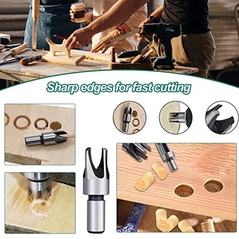 ชุดดอกสว่านเจาะรูสำหรับงานไม้, ชุดดอกสว่านเจาะแบบคว้านรูขนาด5ชิ้นสำหรับงานไม้ DIY