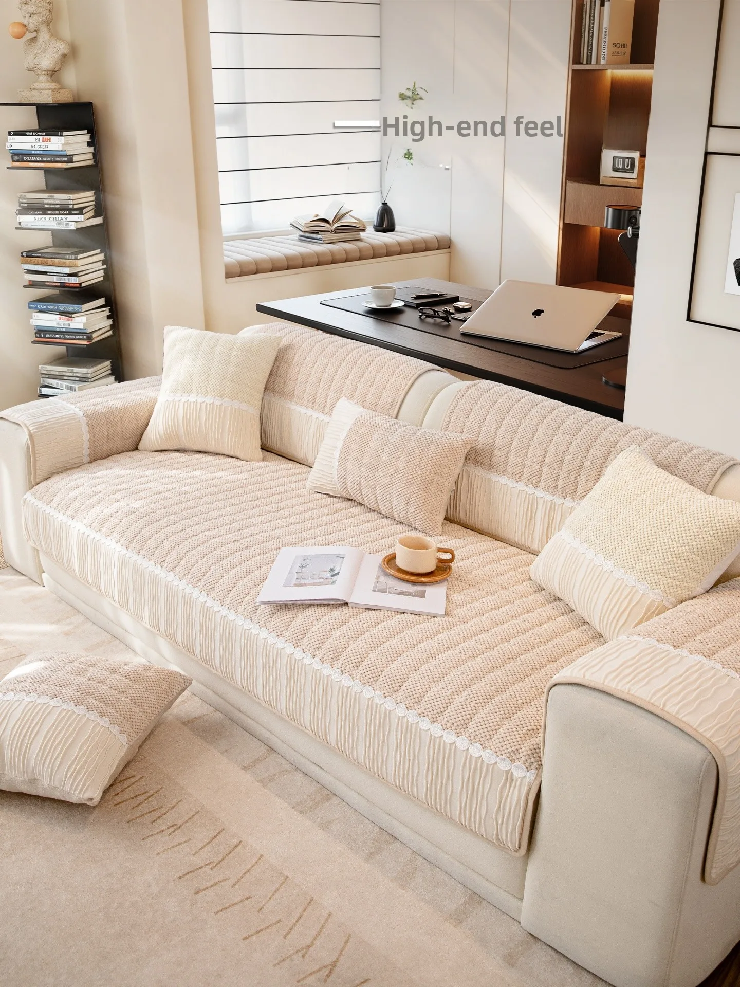 

High-End Corduroy Sofa Cushion Anti-Slip Cream Style Universal Four Seasons Sofa Cover Cloth Towel Three-Seater Four-Seater