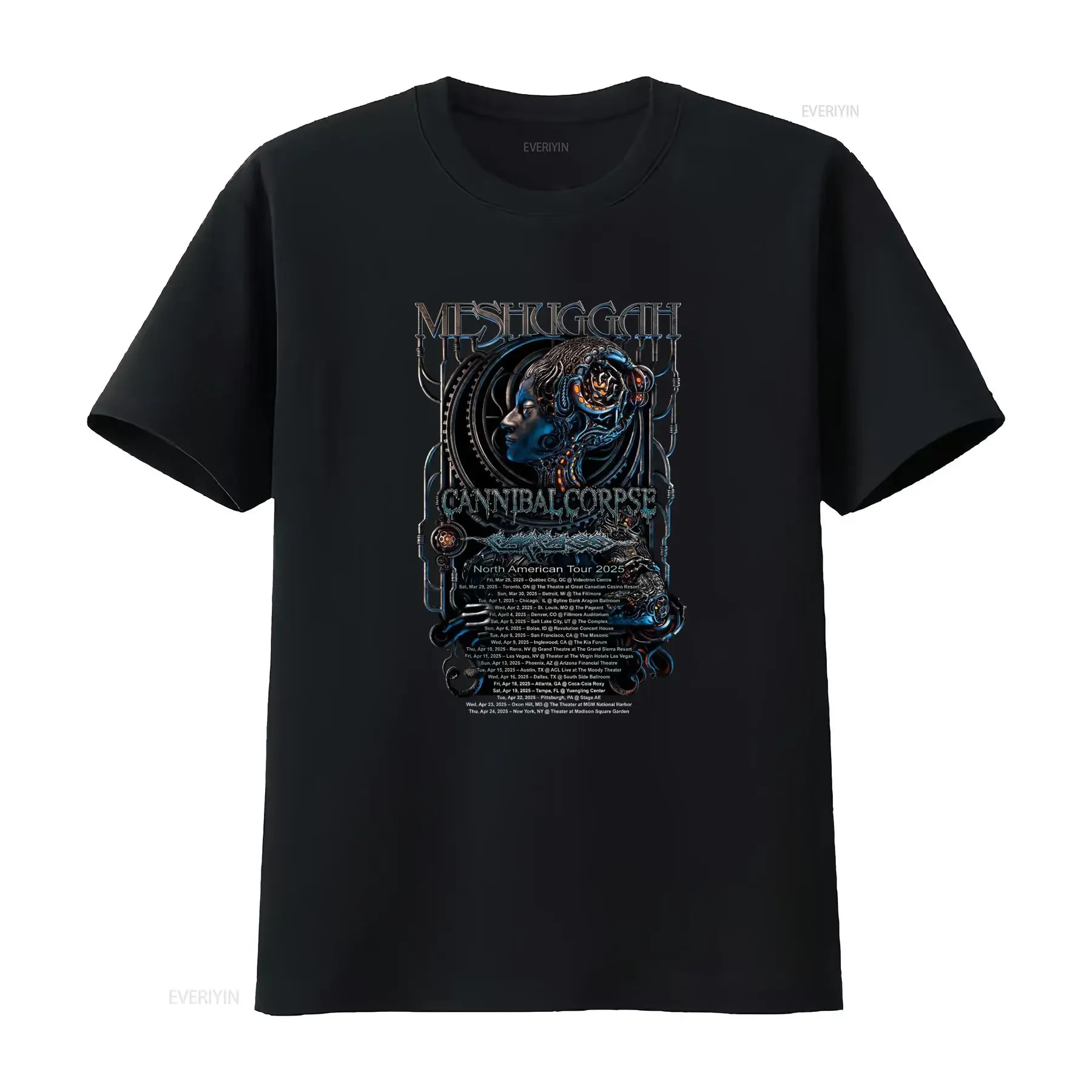 Meshuggah Cannibal Corpse 2025 North American Tour T Shirt for Fans S to 3XL vintage Washed designer clothes Comfortable