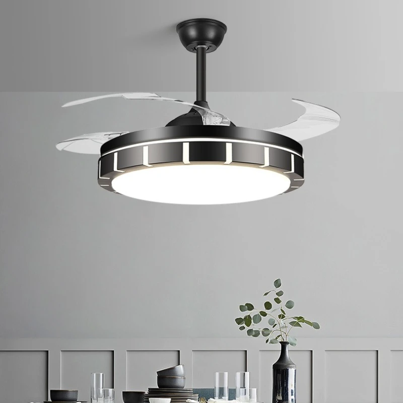 Frequency Conversion Fan Lamp Invisible Ceiling Fan Lights Dining Room Modern Minimalist Living Room Led Remote Control Bedroom