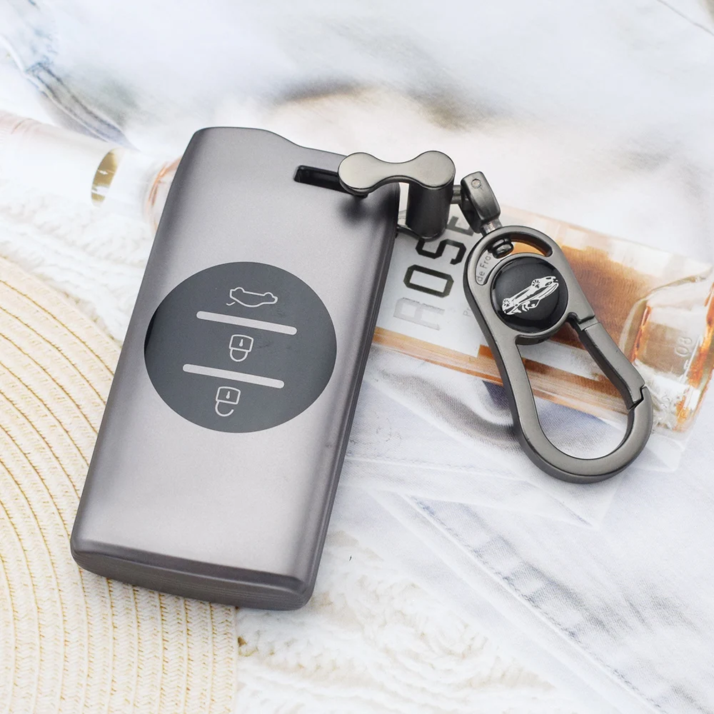 3 Buttons Gunmetal Soft TPU Car Remote Key Case Cover for Chery Tiggo 7 Pro 8 Pro Exeed Tiggo 2 3x 4 Arrizo 5 Pro Gx 5x EQ7 Bag