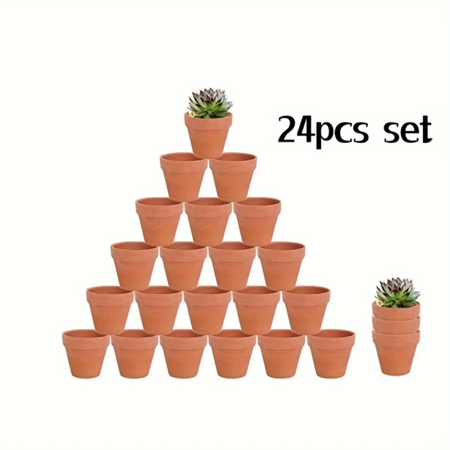 

24pc Classic Mini Terracotta Planters with Drainage - Ideal for Succulents, Crafts, Indoor/Outdoor Use